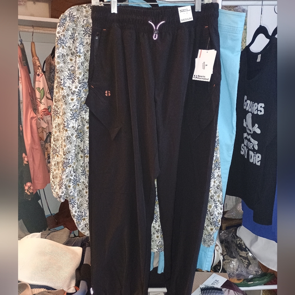 Black Athletic Sports Illustrated Women's Track Pants